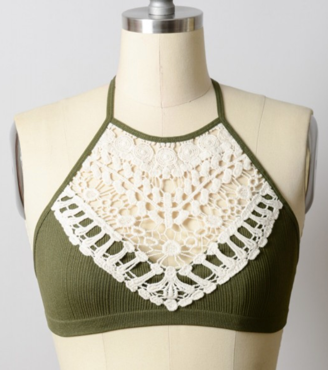 crochet high neck bikini