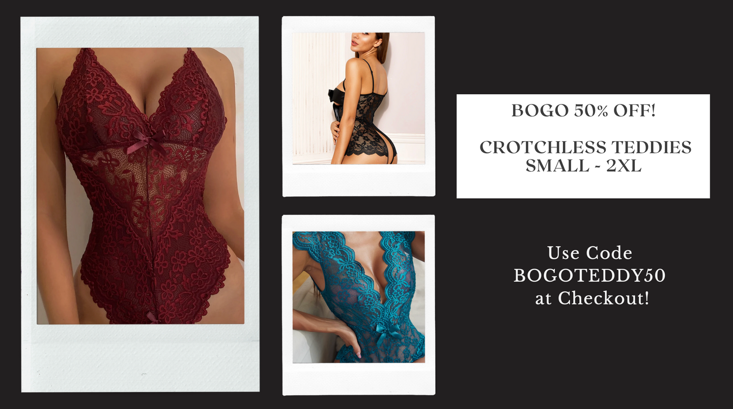 BOGO Free Crotchless Teddies Small - 2XL