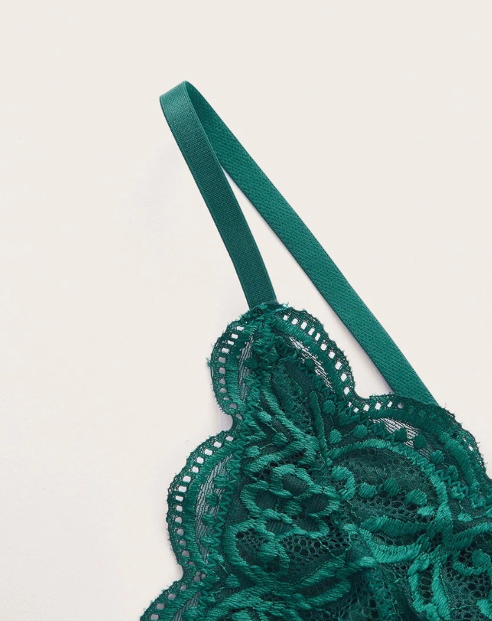 Floral Lace Scallop Trim Bralette