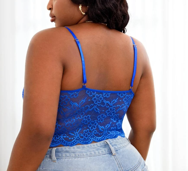 Floral Lace Scallop Trim Bralette