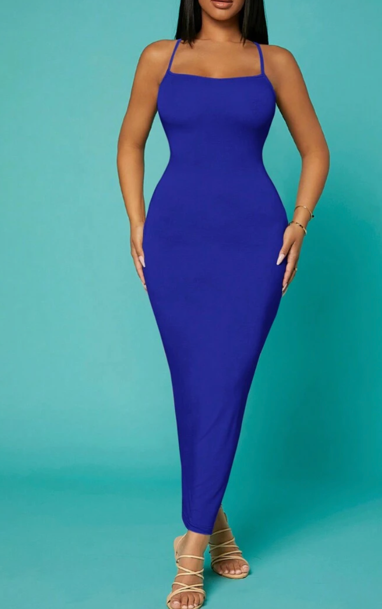 Solid Criss-Cross Backless Bodycon Dress The Bralette Co. Solid Criss-Cross Backless Bodycon Dress The Bralette Co.