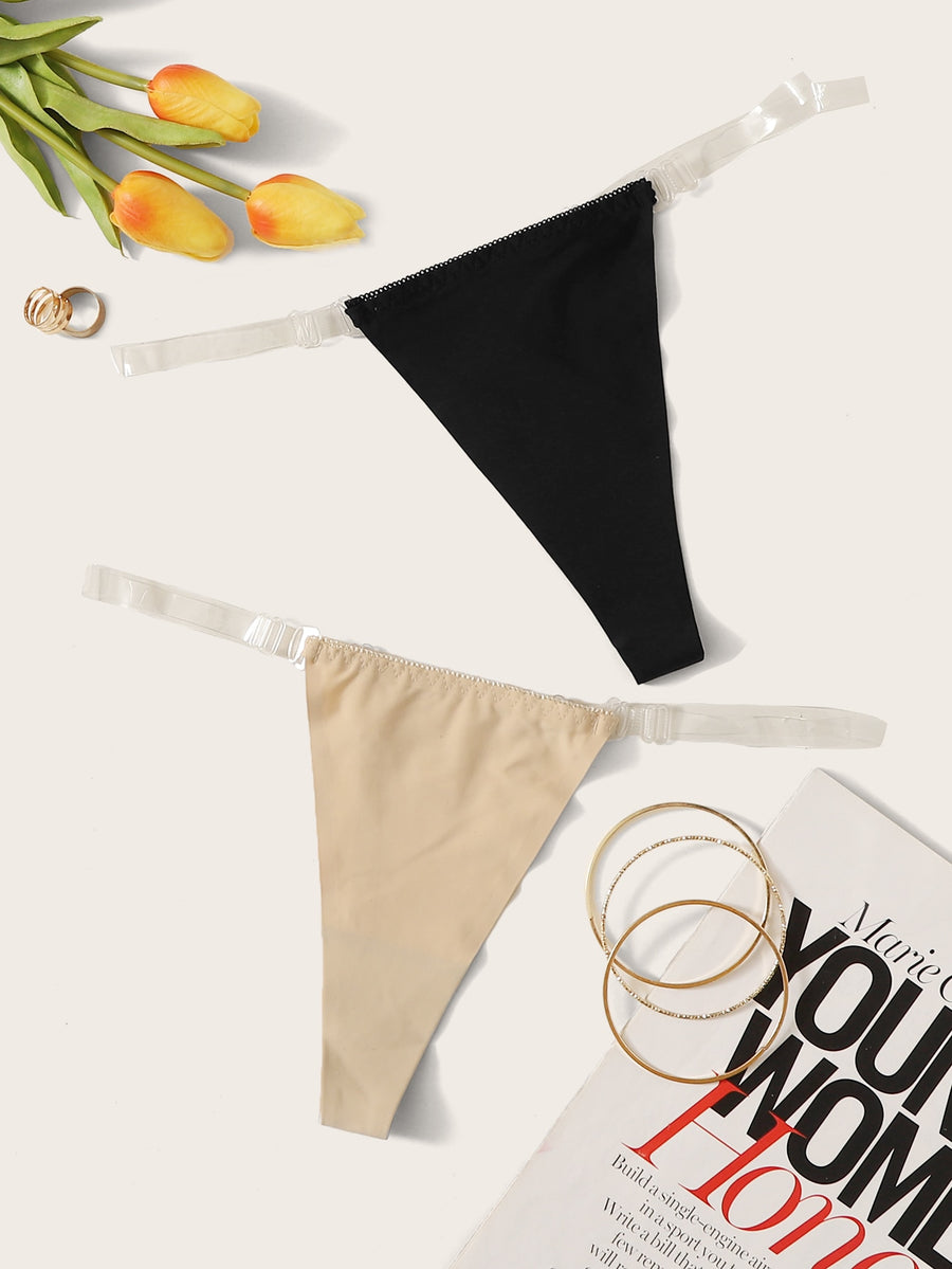 Clear Strap Thong Set – The Bralette Co.
