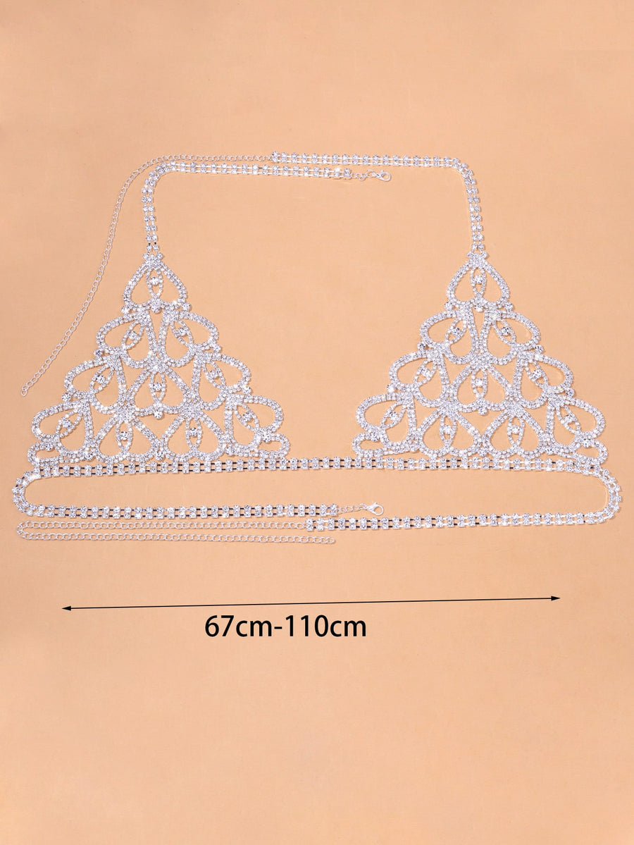 Rhinestone Chain Bra