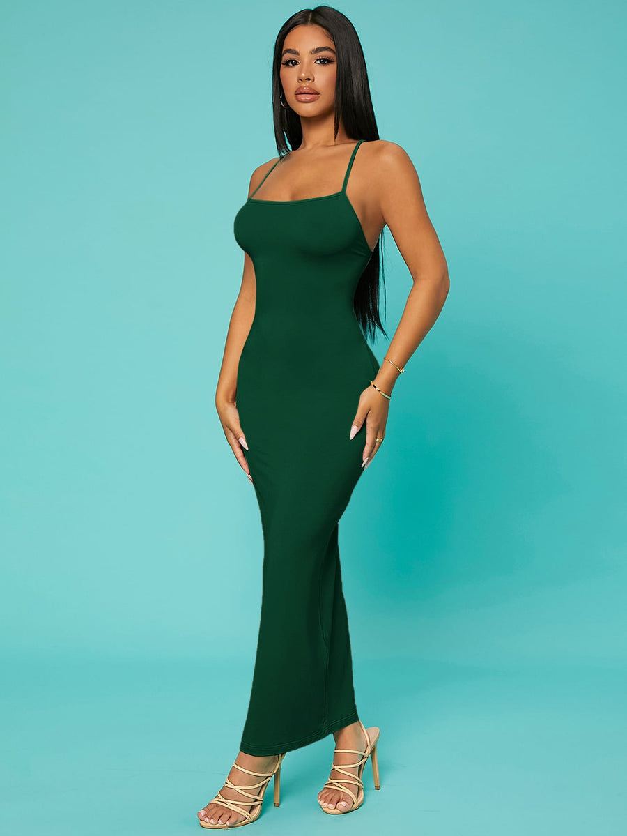 Solid Criss-Cross Backless Bodycon Dress The Bralette Co. Solid Criss-Cross Backless Bodycon Dress The Bralette Co.