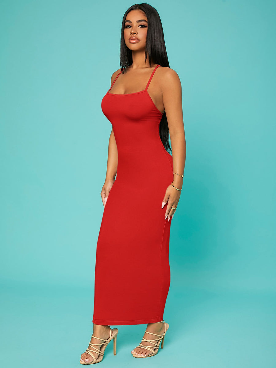 Solid Criss-Cross Backless Bodycon Dress – The Bralette Co