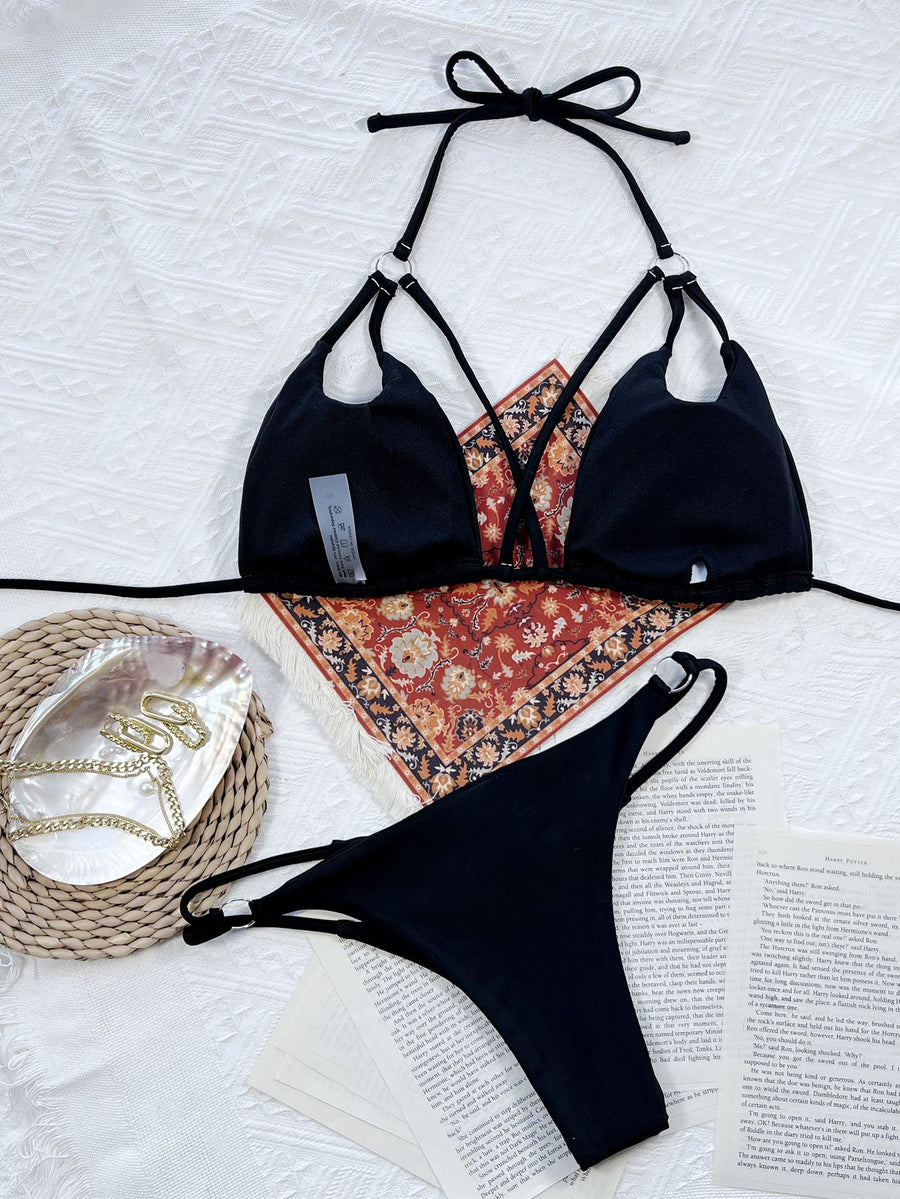 Floral triangle bikini set - Magic Hands Boutique