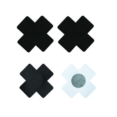 Black X Nipple Covers - Set of 10